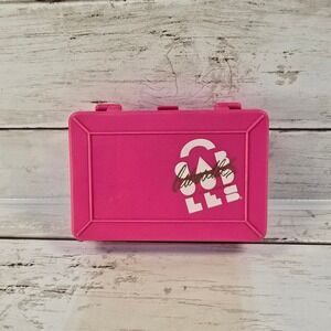 Vintage Caboodles Pink Small Double Sided Makeup Jewelry Organizer Case 90s